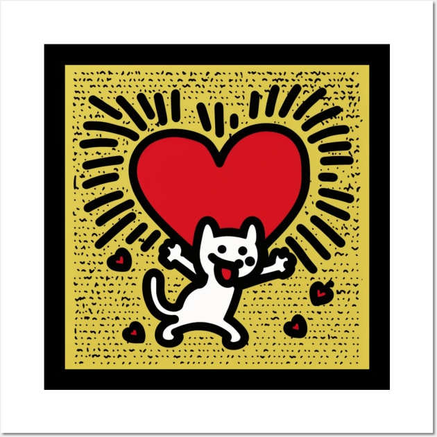 Funny Keith Haring, cat lover Wall Art by Art ucef